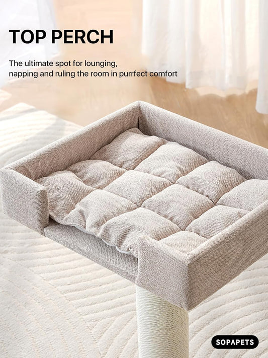 Maine Coon Cat Tree for Indoor Cats Large Adult,Modern Cat Tower for Extra Large Cats 20 lbs+,Heavy Duty Cat Tree with Sisal Scrathing Post,Hammock,Perch,Condo,Bed