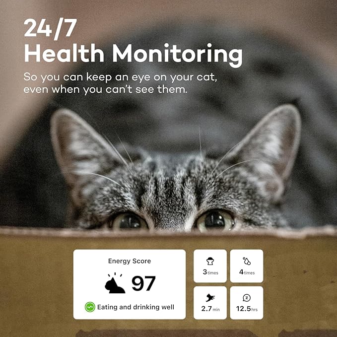 Health Tracker for Cats - Smart Cat Collar with Safety Breakaway Buckle for Indoor Cats, Wellness Alerts, Real-time Monitoring (Kimono (Ume),XL)