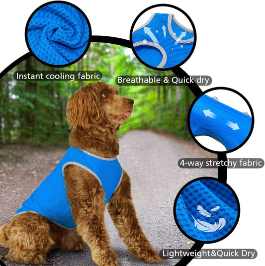 2 Pack Cooling Shirts for Dogs, Breathable Lightweight Dog Shirts for Small Dogs Boy, Sleeveless Sun Protection Shirts for Dog&Cat Puppy Vest Pet Apparel
