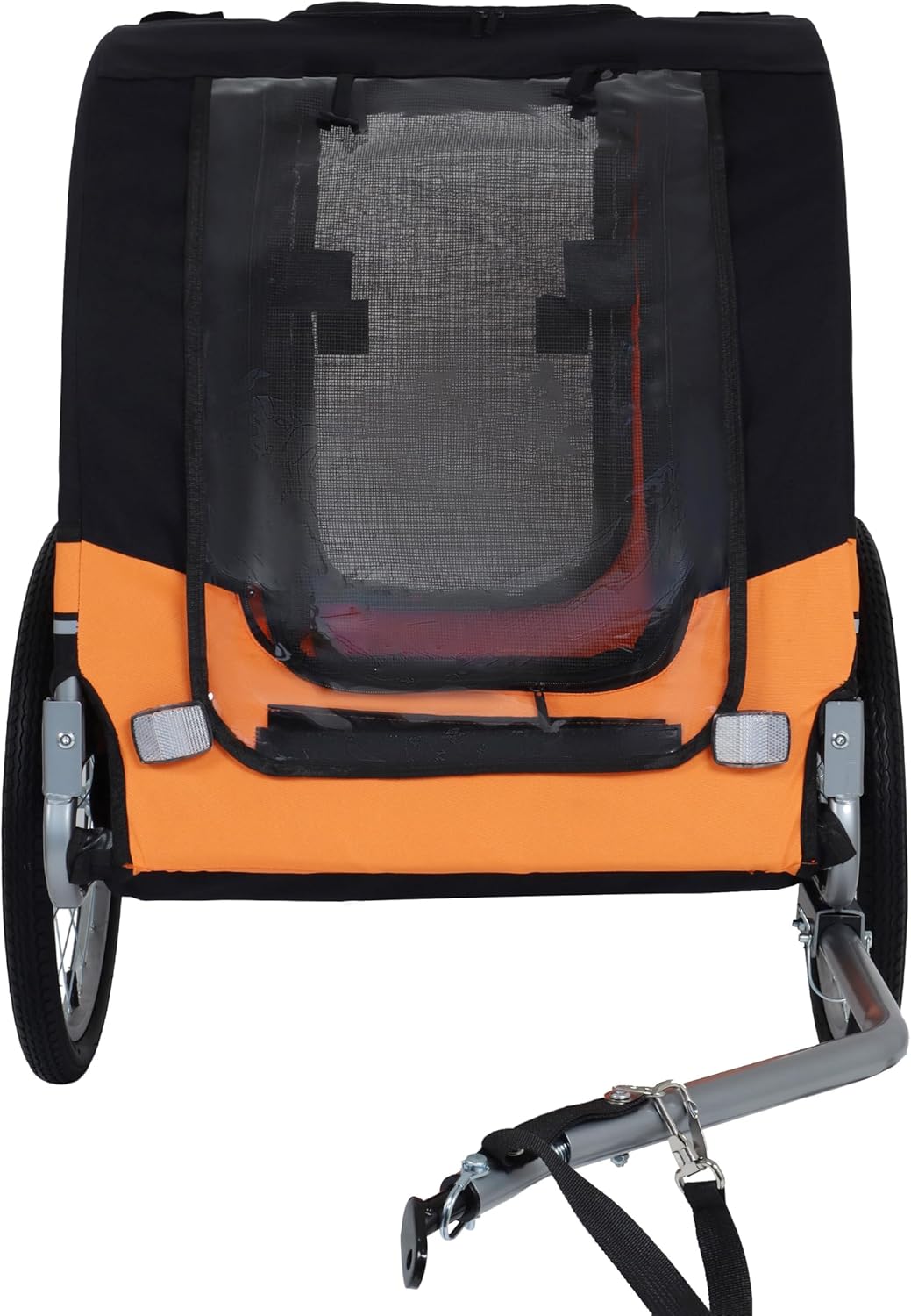 Blue-Grey Large Folding Bike Trailer for Dogs – Heavy-Duty Steel Frame, 66LB Capacity Pet Carrier for All-Terrain Cycling, Jogging & Camping Adventures! - Pawvie