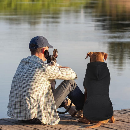 Dog Sweaters for Large Dogs Dog Hoodie Fleece Sweater Soft Clothes Sweatshirt with Pocket Hoodie for Large Dogs(Black&XXL)