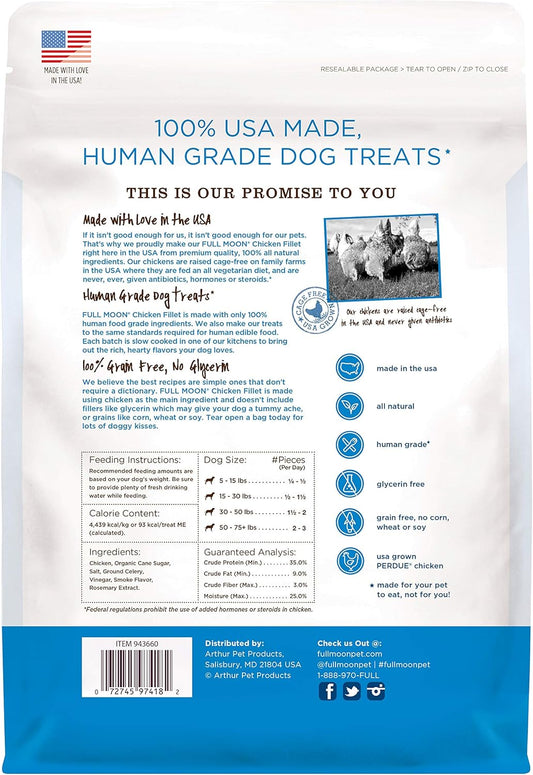 Full Moon Chicken Fillet Healthy All Natural Dog Treats Human Grade Made in USA 48 oz (Pack of 2) - Pawvie