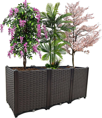 Raised Garden Bed Large Planters for Outdoor Plants Deepened Plant pots Planter Box Elevated Garden Patio Balcony Deck to Planting Flowers Vegetables Tomato and Herbs