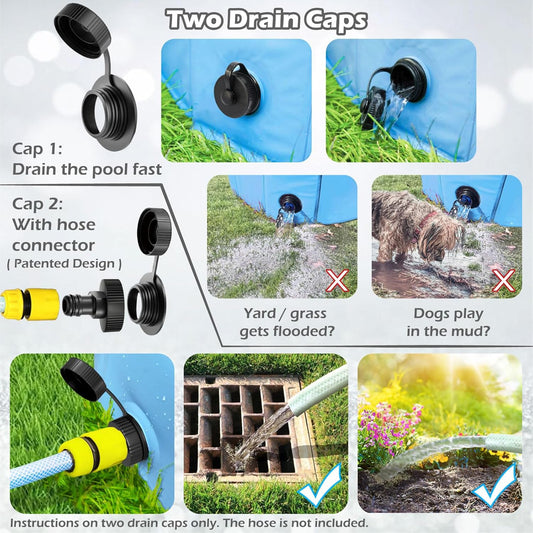 Jasonwell Foldable Dog Pet Bath Pool Collapsible Dog Pet Pool Bathing Tub Kiddie Pool Doggie Wading Pool for Puppy Small Medium Large Dogs Cats and Kids 71" Blue