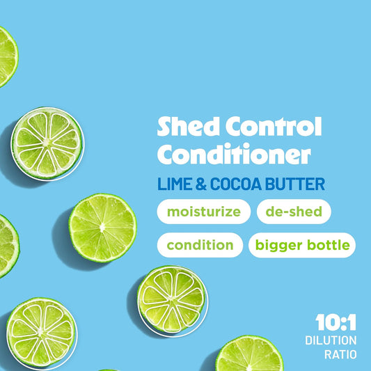 TropiClean Deshedding Dog Conditioner, Professional Conditioner, Reduces Shedding & Softens Coat, Puppy Safe, Lime & Cocoa Butter Scent, 2.5 Gallon