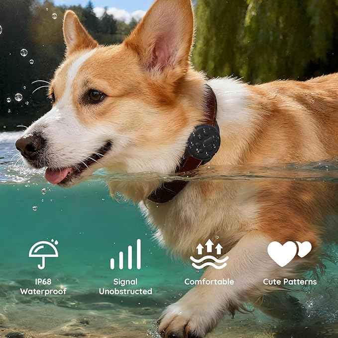 for Airtag Dog Collar Holder, Dog Airtag Holder Waterproof, Lightweight & Soft Silicone Air Tag Case for Pet Collars, Works with Multiple Tracker Tag Products (Black1, 1 Pack)