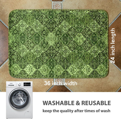 nunubaby 4PACK Washable Pee Pads for Dogs, Stylish, Non-Slip and Leak-Proof Pee Pads. Reusable Potty Pads for Dogs for Crates and Floors.(Green/Multi, 24" x36")