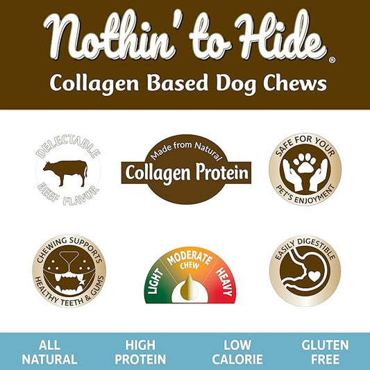 Fieldcrest Farms Nothin' to Hide Twist Stix, Beef Flavor, Easily Digestible, Supports Skin, Coat, Joints & Muscles, for Moderate Chewers Under 15lbs, 10 Pieces