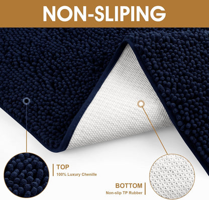 IM HOME Extra Large Dog Door Mats for Muddy Paws, Chenille Absorbent Dog Mats, Non Slip Heavy Mud Mat for Dogs, Soft Pet Mat for Entryway, Mud Paws, Inside Floor,71" x 25", Navy Blue