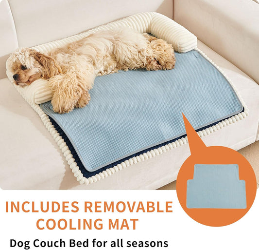 HAOMAIJIA Dog Couch Bed for Large Dogs, Non Slip Pet Couch Covers for Sofa Thick Soft Washable Dog Couch Cover Protector All Seasons Universal Dogs and Cats Bed Mat (Navy Blue, Large)