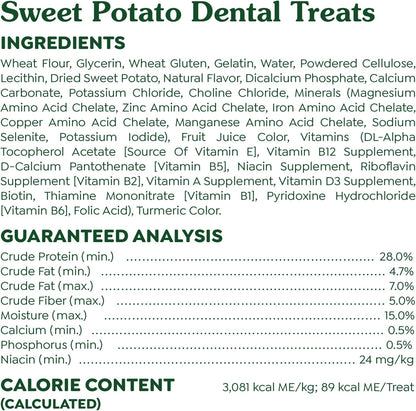 Greenies Regular Dental Dog Treats, Sweet Potato Flavor, 12 oz. Pack (12 Treats)