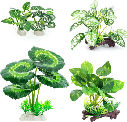 Betta Fish Tank Accessories 7 Pack Silk Aquarium Plants Decoration Artificial Fish Tank Plants Set for Aquariums Decor