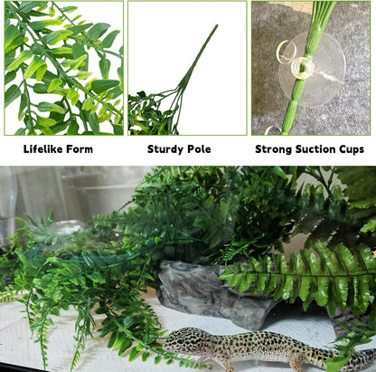 BNOSDM Reptile Vines, Bendable Jungle Climbing Vine, Terrarium Artificial Plants Decor, Reptiles Tank Accessories for Bearded Dragons, Chameleons, Snakes, Lizards, Hermit Crabs