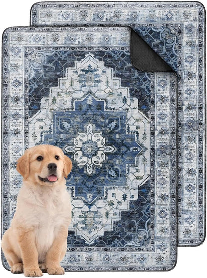 Washable Pee Pads for Dogs 2 Pack, Absorbent Reusable Puppy Pads Waterproof, Leakproof & Non-Slip Whelping Pad, Potty Training Pads for Dogs Playpen Mat 24x36