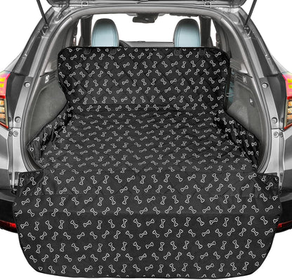 F-color SUV Cargo Liner for Dogs, Water Resistant Pet Cargo Cover Dog Seat Cover Mat for SUVs Sedans Vans with Bumper Flap Protector, Non-Slip, Large Size Universal Fit, Bone - Pawvie