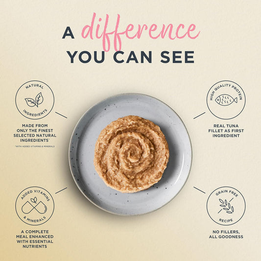 Reveal Entrées Natural Wet Cat Food Paté, Grain-Free with Added Vitamins & Minerals, Carrageenan-Free Tuna Fillet with Salmon Paté Recipe (24 x 2.47 oz Cans)