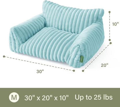 Cute Couch Bed for Pets, Supportive Cat Sofa for Indoor Cats, Medium Dog Sofa Bed for Medium Dogs, Light Blue, 30 inches