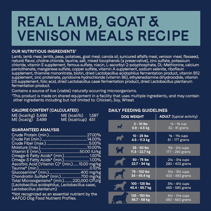 Canidae Pure Limited Ingredient Premium Adult Dry Dog Food, Real Lamb, Goat & Venison Meals Recipe, 12 lbs, Grain Free