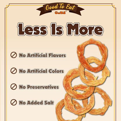 Gootoe Turkey Tendons for Dogs –All-Natural, Hypoallergenic Dog Treats, Rawhide Alternative, Long Lasting Puppy Chews, Healthy Dog Treats for Small Breeds, Ring (S), 6 Count Pack