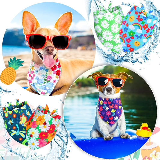 Frienda 12 Pcs Plain Dog Bandanas Blank Puppy Adjustable Triangle Solid Color Dog Bandanas Multicolor Puppy Scarf Heat Transfer Washable Handkerchief(64 x 43 x 43 cm,Fresh Color)