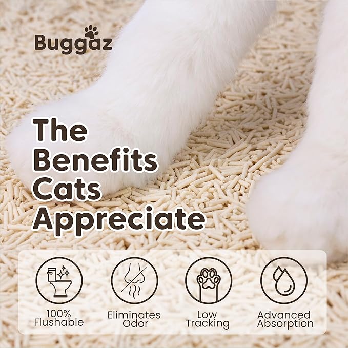 Premium Tofu Cat Litter-18lbs |Natural, Compostable, Flushable, Low Tracking, Unscented Fast Clumping & Ultra Absorbent | Dust-Free, Water-Soluble & Odor Control Litter 6lbs×3 Bags