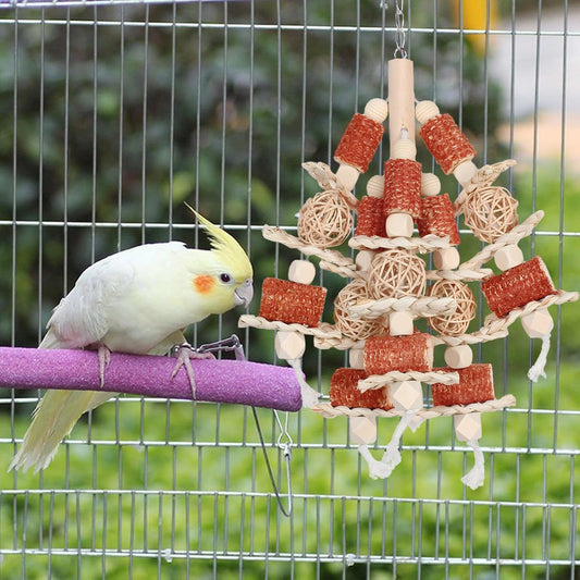Bird Toys, Natural Corn Stick Parrot Toys Hanging in Bird Cages,for Small and Medium-Sized Macaws,African Grey,Cockatoos,Cockatiel,Sun Conure,Amazon Parrots