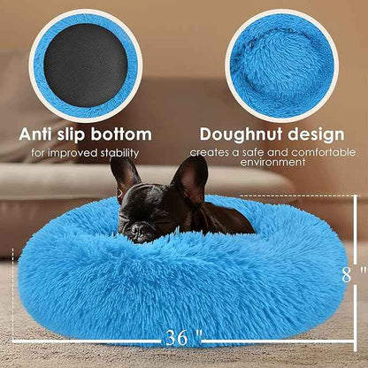 Extra Large Dog Beds, 36 Inch Human Dog Anxiety Relief Comfort Bed, Indestructible & Chew Proof Pet Beds (Light Blue)
