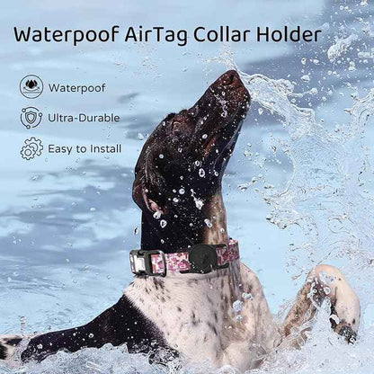 for Airtag Dog Collar Holder – (2 Pack) IP68 Waterproof Dog Air Tag Holder for Dog Collar, Anti-Lost & Durable Silicone Case, Compatible with Apple AirTags (Black x2)