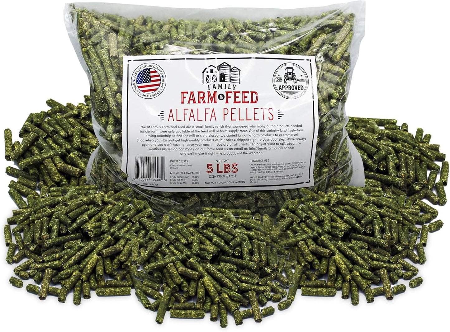 | Alfalfa Hay Food | Small Pet | Young and Adult | Pellets | 5 Pounds