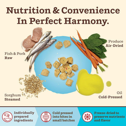 Primal Kibble in The Raw, Freeze Dried Dog Food, Fish & Pork, Scoop & Serve, Made with Raw Protein, Whole Ingredient Nutrition, Crafted in The USA, Dry Dog Food 5.4 lb Bag