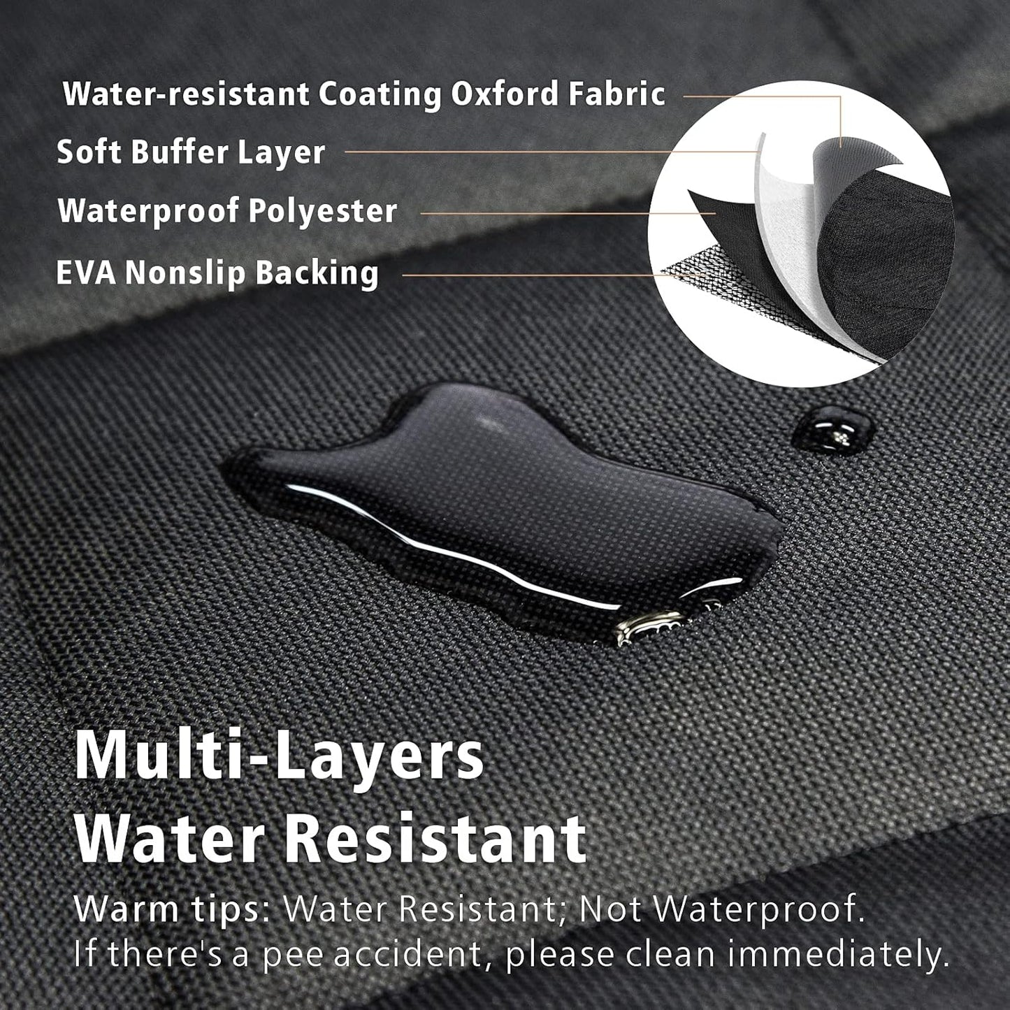 F-color SUV Cargo Liner for Dogs, Upgraded Extra Large Water Resistant Pet Cargo Cover Dog Seat Cover Mat for SUVs with Bumper Flap Protector, Non-Slip, Wear-Proof, Universal Fit, Black - Pawvie