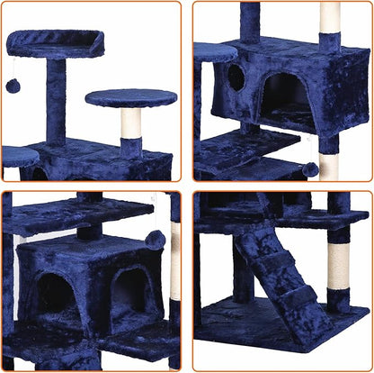 Nova Microdermabrasion 54 in Cat Tree Tower for Indoor Cats Multi-Level Cat Condo Cat Bed Furniture with Scratching Post Kittens Activity Center