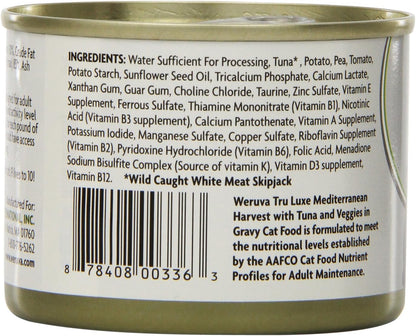 Weruva TruLuxe Cat Food, Mediterranean Harvest with Tuna Whole Meat & Veggies in Gravy, 6oz (Pack of 24)