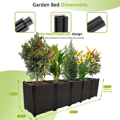 Large Planters for Outdoor Plants pots Elevated Garden Boxes Raised Garden Bed Garden Patio Balcony Deck to Planting Flowers Vegetables Tomato and Herbs