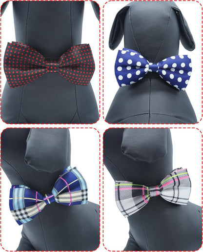 PET SHOW 10 Pack Pet Big Dogs Collar Embellishment Attachment Bow Ties for Medium Large Dogs Collar Charms Accessories Slides Bowties for Birthday Wedding Parties Assorted A Style Assorted B Styles