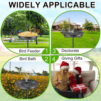 Metal Bird Bath for Outside Garden Birdbath Bowl, 36.2" Height Freestanding Bird Feeders for Outdoors with 4 Prongs Base Stake, Standing Birdfeeders for Yard Lawn Decor (Black)