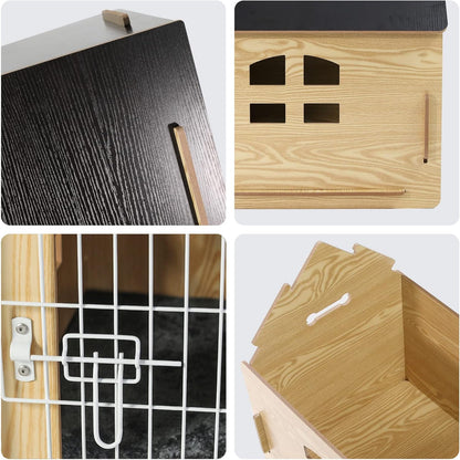 Dog House Indoor for Small Dogs or Cats, Cozy Wooden Design, Small Indoor Bed House, with Air Vents and Elevated Floor Warm Dog Cave