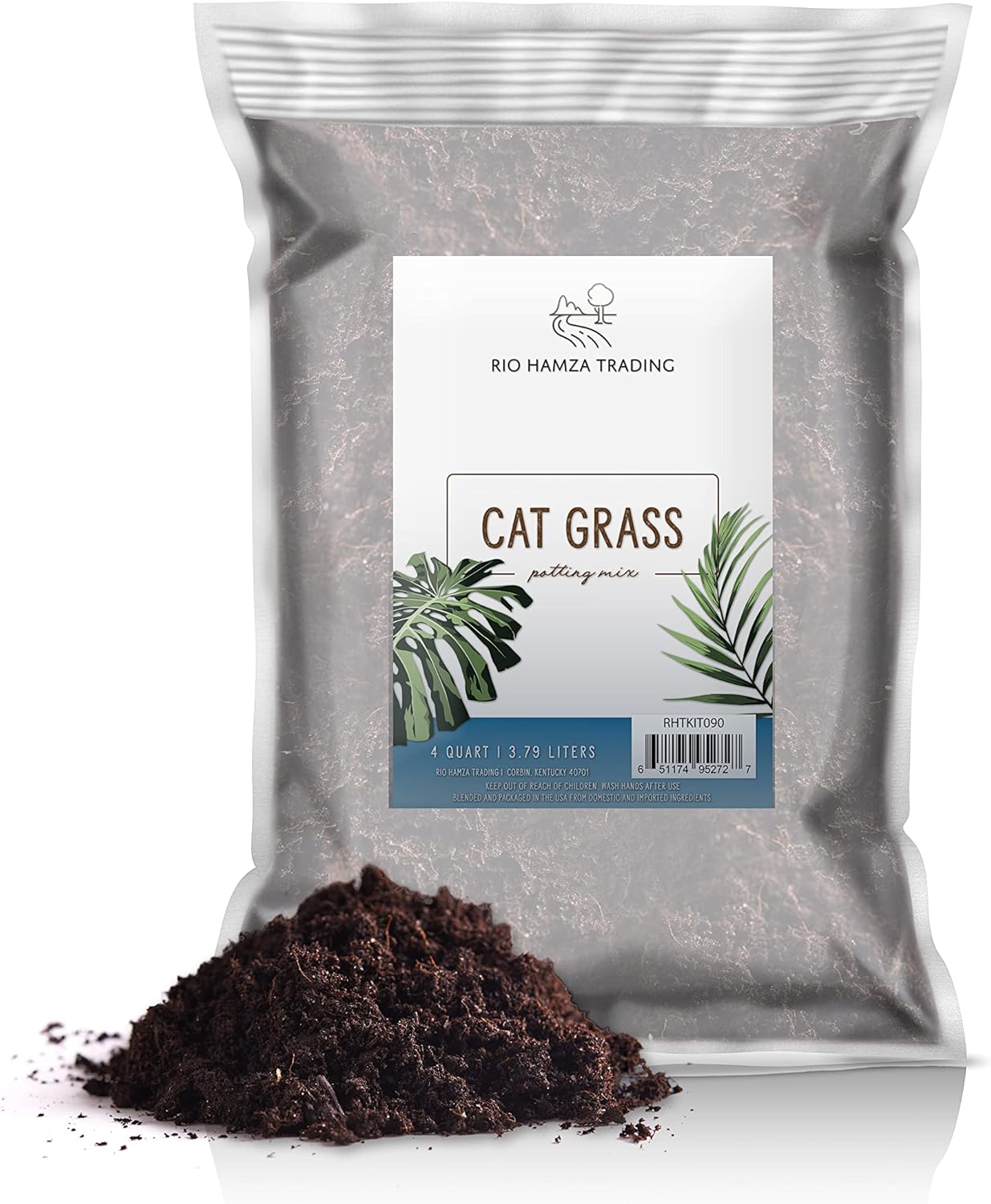 Cat Grass Growing Soil (4 Quarts), Soil for Starting and Growing Cat Grass, Loose Coconut Coir for Growing Cat Grass