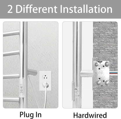 KEG Towel Warmer Wall Mounted with Built-in Timer 8 Bars Electric Stainless Steel Heated Towel Racks for Bathroom, Hot TW-8-PC Towel Warmer 8 bars polish chrome