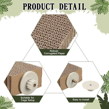 2 Pieces Bird Chew Toy Parrot Cage Perch Cardboard Platform Bird Paw Grinding Stand Parrot Cage Playground for Macaws, Small Parakeets, Conures, Budgies, Finches Conure Cockatiel (Small)