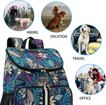BAGLHER丨Dog Travel Bag, Airline Approved Pet Supplies Backpack, Dog Travel Backpack with 2 Silicone Collapsible Bowls and 2 Food Baskets - Pawvie