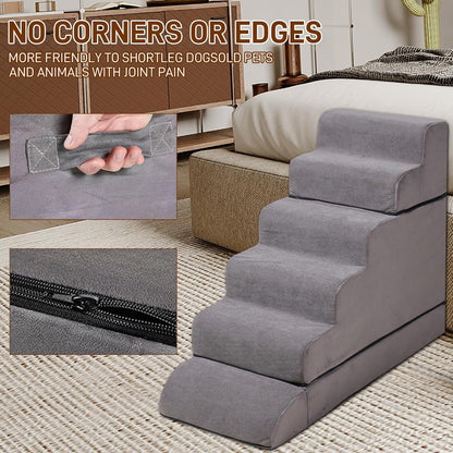 24-30inches High Dog Stairs & Steps for High Beds Tall, LitaiL 29inch 6 Steps Pet Stairs/Steps for High Beds Large Dogs, Non-Slip Dog Ramps for Small Dogs, for Older Cats