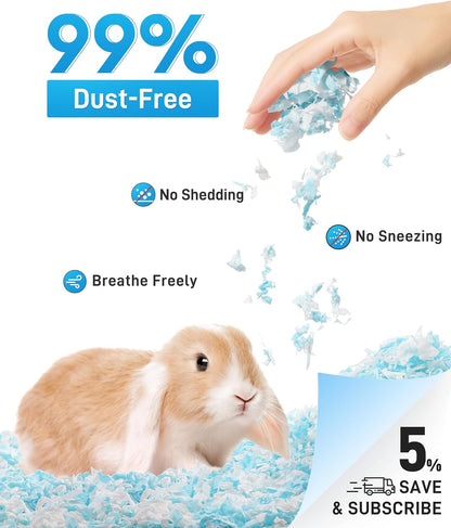 BUCATSTATE Hamster Bedding 70L, 99% Dust-Free Guinea Pig Bedding Odor Control Paper Bedding, Cozy Small Animal Bedding for Rabbit Rat Syrian Dwarf Hamsters Gerbils (Blue)