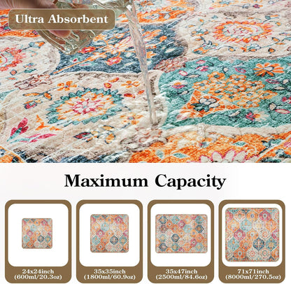 HAOCOO Washable Pee Pads for Dogs, (2 Pack) 3Ft x 4Ft Non-Slip Reusable Puppy Training Pads with Waterproof, Orange Super Absorbent Leak-Proof Whelping Pads Litter Mat for Pet Housebreaking