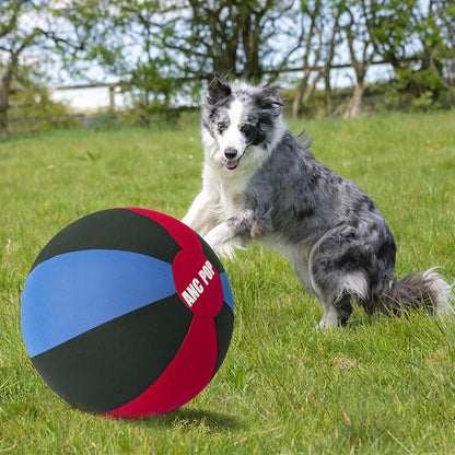 Herding Ball for Dogs Horse Ball& Cover 25" for Horses Large with Hand Pump for Play, Red and Blue and Black