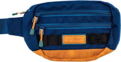 Wilderdog Utility Fanny Pack stores Treats, Balls, Keys in 3 Pockets with adjustable strap and Poop Bag dispenser (Pacific Blue) - Pawvie