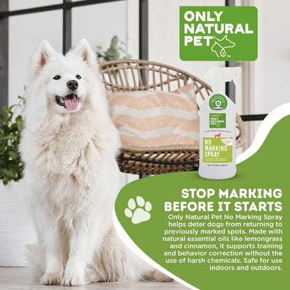 ONLY NATURAL PET No Marking Deterrent Spray for Dogs – Indoor Outdoor Urine Prevention - Stain & Odor Eliminator - Potty Pet Training Aid to Deter Peeing or Marking Carpet or Furniture – 32 Fl Oz