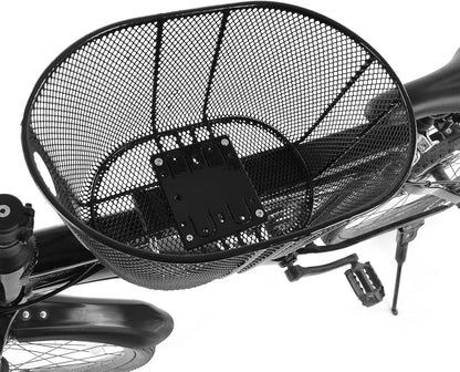 Dog Bike Basket Mountain Bike Shopping Basket Portable Cat and Dog Carrier for Bike Front Crossbar with Sponge Liner ty Strap (Black)