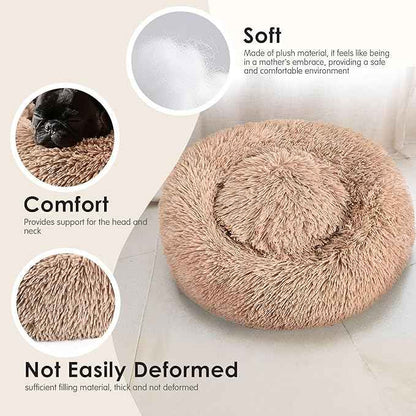 Extra Large Dog Beds, 36 Inch Human Dog Anxiety Relief Comfort Bed, Indestructible & Chew Proof Pet Beds (Camel)