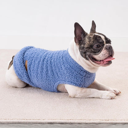 Fitwarm 2 Pack Striped Fleece Dog Sweater, Warm Winter Clothes for Small Dogs Boy Girl, Fuzzy Pet Outfit, Sky Blue, Olive Green, Medium